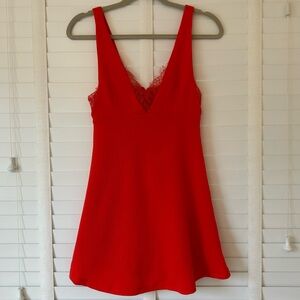 Forever 21 Dress Mini Red Orange Lace Sleeveless A Line Small NWT